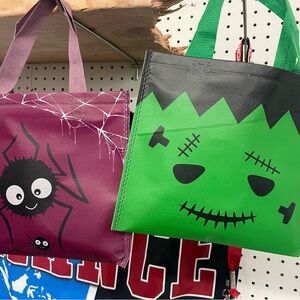 Purple Spider and Green Monster Tote Bags